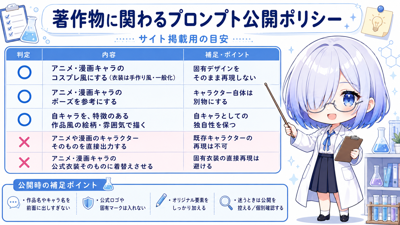 著作物に関わるプロンプト公開ポリシー