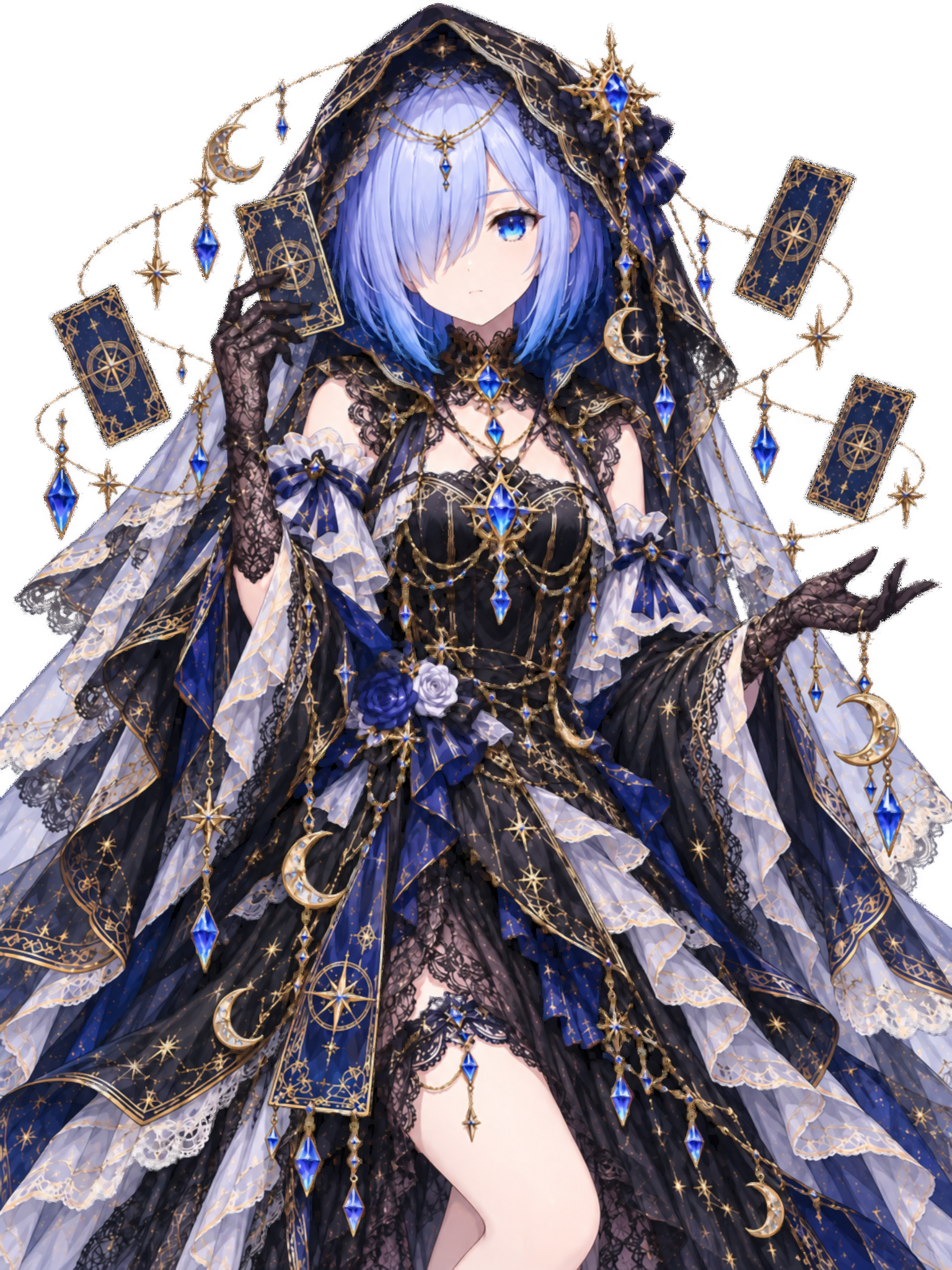 星とカードをまとい、運命の占いへ迎える氷洞つらら
